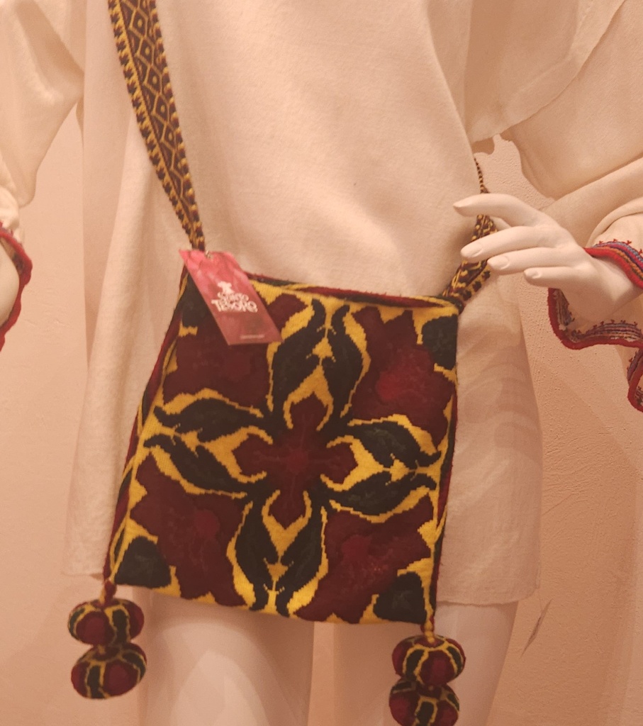 BOLSA AMARILLA/MORADO Y VERDE